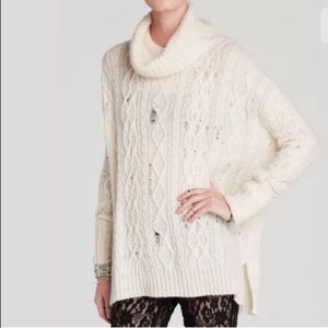 Free People Complex Cable Cowl Neck Pullover